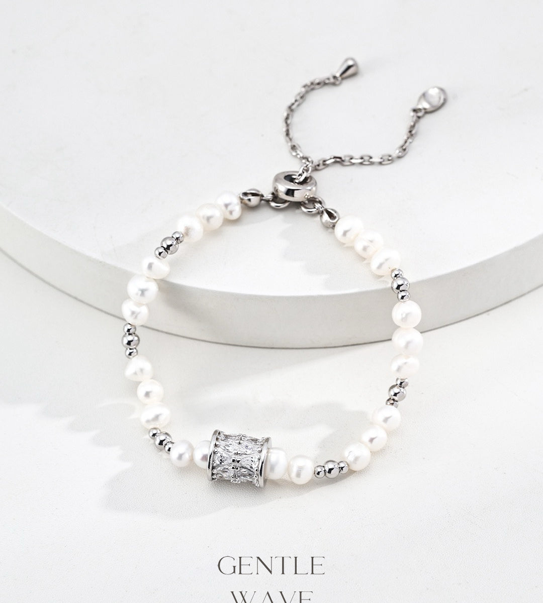 Gentle Wave Fortune Bead Pearl Bracelet – A Touch of Everyday Luck SL0283