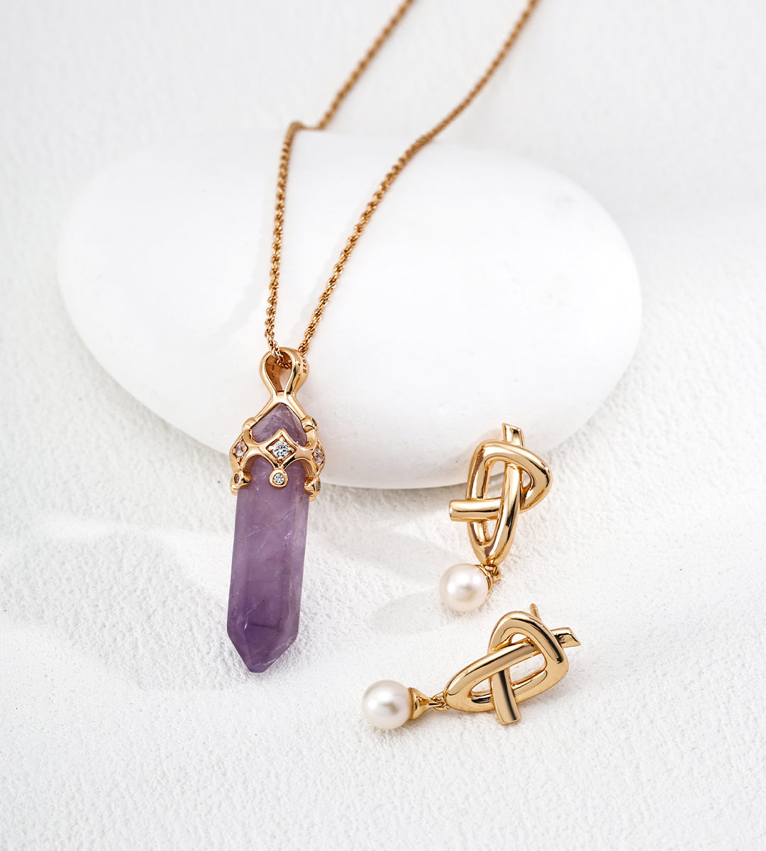 Dainty Amethyst Pendant with Cubic Zirconia AccentsD0655-2