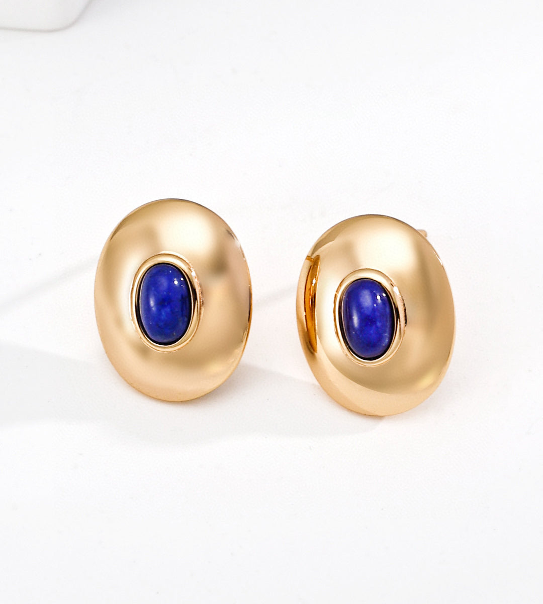 Dainty Lapis Lazuli Stud Earrings in Sterling Silver E0970