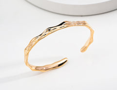 Wave Wave Texture Sterling Silver Bangle Bracelet S0054