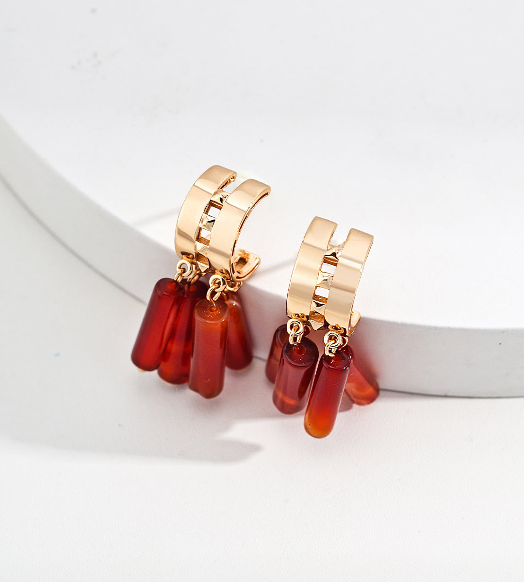 GentleWaveCo New Chinese Style Agate Earrings E01204