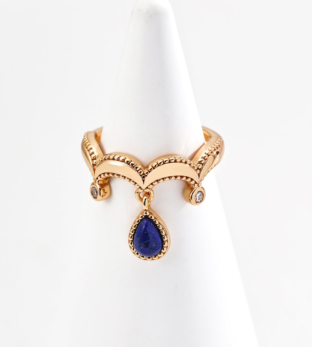 GentleWaveCo Vintage Lapis Lazuli & Zircon Ring  J0281-2