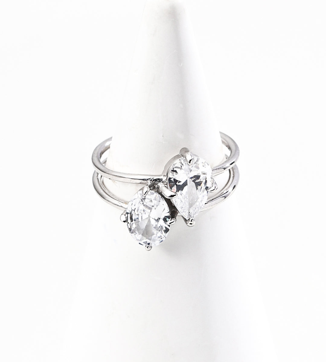 Gentlewaveco Minimalist Zircon Adjustable Stacking Ring J0302