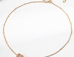 Gentlewaveco Vintage Textured Zircon Celestial Pendant Necklace D0620-2