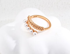 Gentlewaveco Designer Pearl Accent Adjustable Statement Ring J0278