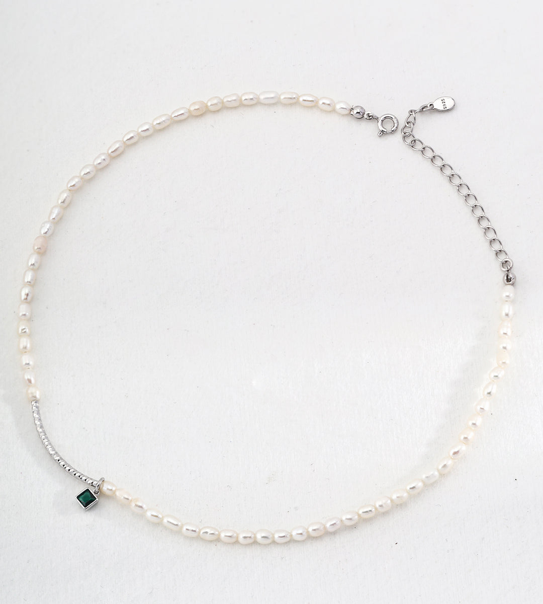 Gentlewaveco Sterling Silver Zircon Pearl Delicate Necklace D0523