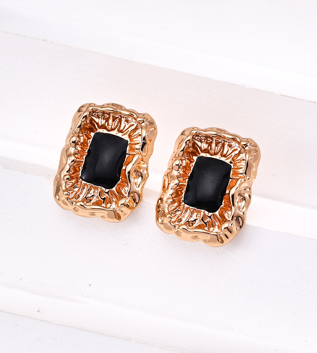 GentleWaveCo Vintage Black Enamel Earrings E01267