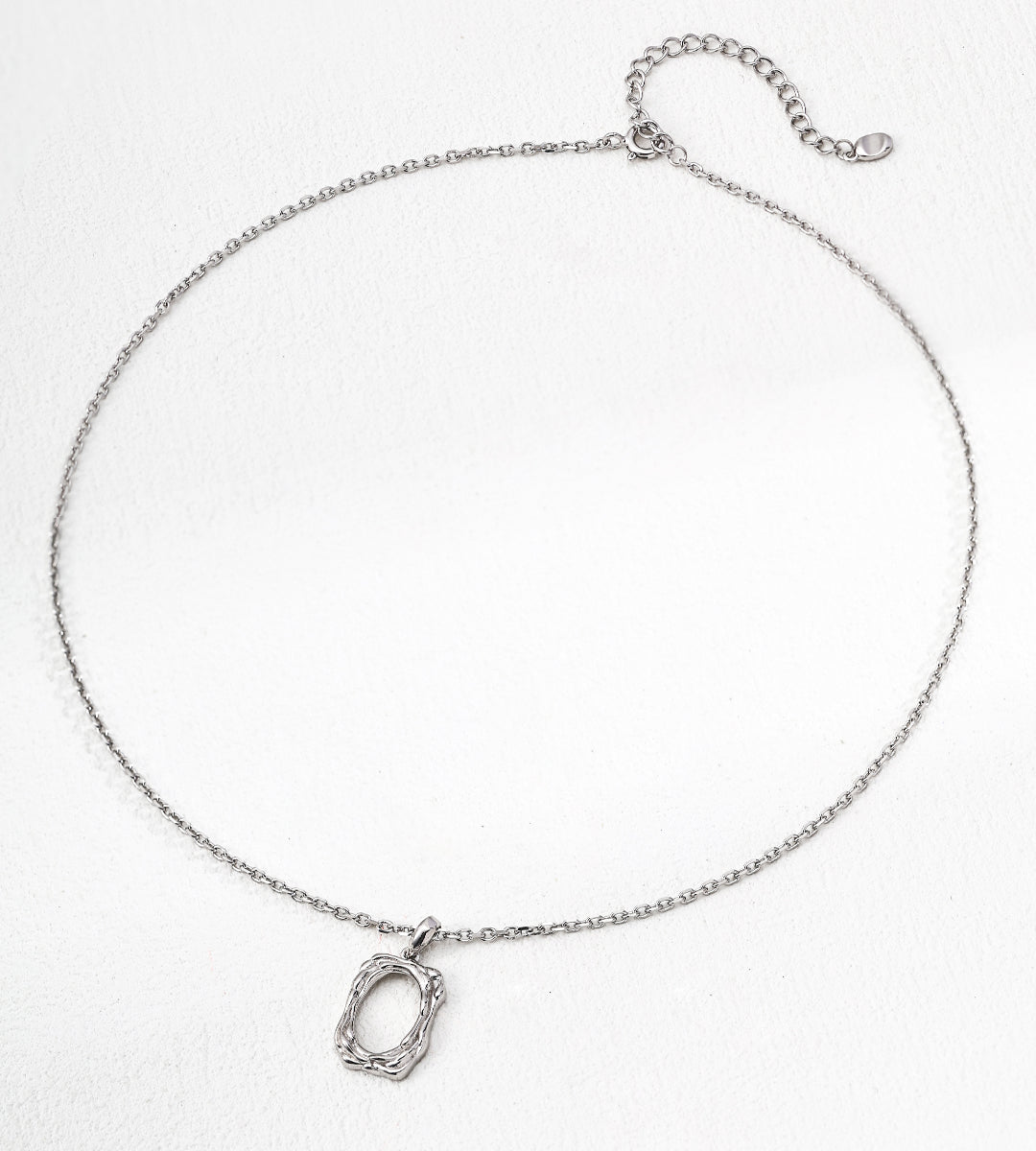 GentleWaveCo Textured Silver Pendant Necklace D0623